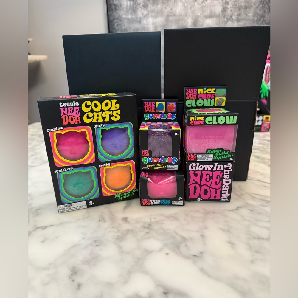 Nee Doh bundle Pink Cool Cats Squishy